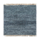 2'x2' Blue Hand Knotted Tibetan Modern Wool and Bamboo Silk Oriental Area Rug