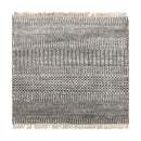 2'x2' Ivory Hand Knotted Tibetan Modern Wool and Bamboo Silk Oriental Area Rug