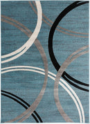 Rugshop Modern Wavy Circles Design Area Rug 6'6" x 9' Blue by TinyTreasures Baby Boutique