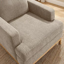 Oversized Accent Chair, Mid Century Modern Upholstered Armchair for Living Room, Comfy Chair for Bedroom Reading Chair, Single Sofa for Small Space with Rubberwood Base by CozyNest Decor