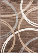 Rugshop Modern Wavy Circles Design Area Rug 4' x 6' Brown by TinyTreasures Baby Boutique