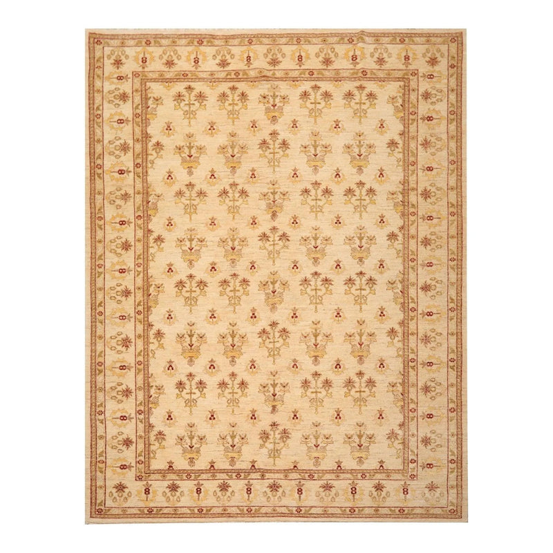 8'1'' x 11'2'' Hand Knotted 100% Wool Peshawar Oriental Area Rug Beige