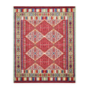 8'1" x 11'3" Medallion 100% Wool Area Rug Red Made in USA