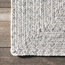nuLOOM 8' Round Solid Hand Braided Indoor/Outdoor Area Rug, Pet-Friendly, High Traffic, Weather Resistant, for Patio, Balcony, Bedroom, Living, Dining Room, Wynn Ivory by GreenHaven Gardens