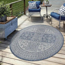 Keen Home Design Terrace Outdoor Round Rug - 8ft Round Washable Indoor/Outdoor Rug for Patio, Kitchen, Balcony, Beach, Garden, Deck and Porch, Size: 7'7" Round by CozyNest Decor