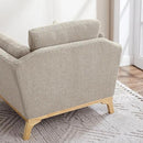 Large-Sized Accent Chair, Thick Cushion Bedroom Reading Chair, Comfortable Living Room Single Sofa， Boucle Camel by CozyNest Decor