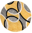 Rugshop Contemporary Abstract Circles Easy Maintenance for Home Office,Living Room,Bedroom,Kitchen Soft Round Rug 6' 6" (6' 6" Diameter) Yellow by TinyTreasures Baby Boutique