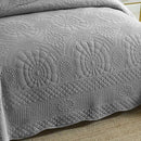 MarCielo 3-Piece 100% Cotton Oversized Bedspread Lightweight Quilt Coverlet Embroidery Farmhouse Bedding Set (Tf Light Grey, Oversized Queen (100"x106")) by CozyNest Decor