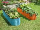 9-in-1 Galvanized Steel Raised Garden Bed // 8×2×1.5 ft Modular Planter for Gardening, Vegetables, Flowers // 18" Tall Metal Raised Garden Beds Outdoor (Orange) // Patented Design Planter Box by GreenHaven Gardens