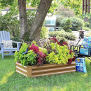 Sunnydaze 11.75" H Raised Metal Garden Bed - Galvanized Raised Garden Bed Outdoor for Vegetables and Flowers - Brown - 4' x 2' Rectangle by GreenHaven Gardens