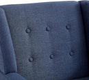 HUIMO Accent Chair Living Room Chair, Upholstered Button Tufted Armchair, Linen Fabric Sofa Chairs for Bedroom, Living Room, Mid Century Modern Comfy Reading Chair (Dark Blue) by CozyNest Decor