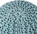 BIRDROCK HOME Round Pouf Ottoman | Cotton Braided Round Foot Stool | Bedroom and Living Room Poof | Sage Green Boho Ottoman | Pouf Foot Rest by CozyNest Decor