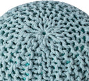 BIRDROCK HOME Round Pouf Ottoman | Cotton Braided Round Foot Stool | Bedroom and Living Room Poof | Sage Green Boho Ottoman | Pouf Foot Rest by CozyNest Decor