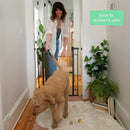 Ingenuity Decorative Extra Tall Baby Gate & Dog Gate, 28.5"-48" Wide, 36" Tall, Hardware or Pressure Mounted, Install on Top or Bottom of Stairs, Banister, or Doorway - Bronze by TinyTreasures Baby Boutique