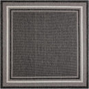 Unique Loom Outdoor Border Collection Area Rug - Soft Border (10' Square Black/Ivory) by GreenHaven Gardens