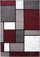 Rugshop Contemporary Modern Boxes Area Rug 7' 10" X 10' 2" Red by TinyTreasures Baby Boutique