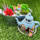 Mood Lab Fairy Garden Miniature Teapot House Kit - Figurines and Accessories Set of 4 pcs - 7.1 Inch Tall House by GreenHaven Gardens