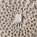 REDEARTH Round Pouf Ottoman - Cable Knitted Boho Poof - Home Décor Cord Pouffe Handmade Circular Footrest for Living Room - Bedroom - Kids Bedroom - 100% Cotton Pouf (18" x 18" x 14") - Ivory by CozyNest Decor