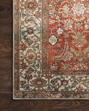 Loloi Layla Collection LAY-05 Ocean/Multi 3'-6" x 5'-6" .13" Thick Accent Rug, Soft, Durable, Vintage Inspired, Distressed, Low Pile, Non-Shedding, Easy Clean, Printed, Living Room Rug by CozyNest Decor