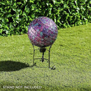 Alpine Corporation 10" Diameter Indoor/Outdoor Glass Mosaic Gazing Globe Yard Decoration, Purple Embossed Tile by GreenHaven Gardens