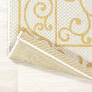 JONATHAN Y SMB106M-210 Charleston Vintage Filigree Textured Weave Indoor Outdoor Runner Rug, Classic,Traditional,Transitional Easy Clean,Bedroom,Kitchen,Backyard,Patio, Non-Shed, Cream/Yellow, 2 X 10 by GreenHaven Gardens