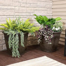 Sunnydaze 24-Inch Anjelica Large Plastic Pot for Plants - Outdoor Polyresin Round Planter with Drillable Drainage Holes - Sable - 4pk by GreenHaven Gardens