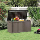 KAMABOKO Outdoor Storage Box, 150 Gallon Large Outdoor Resin Deck Box, Storage Waterproof Boxes Lockable Lid for Garden Tools, Pool Supplies, Patio Furniture and Cushions, Grey by CozyNest Decor