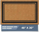 Barnyard Designs Natural Coco Coir Heavy Duty Backing Doormat - Large Cute Non-Slip Front Door Welcome Mat for Outside Entrance or Porch Entry, Brown (30x48, Border) by CozyNest Decor