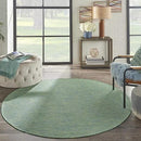 Nourison Positano Indoor/Outdoor Blue/Green 6' x Round Area Rug, Easy Cleaning, Non Shedding, Bed Room, Living Room, Dining Room, Backyard, Deck, Patio (6 Round) by CozyNest Decor