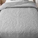MarCielo 3-Piece 100% Cotton Oversized Bedspread Lightweight Quilt Coverlet Embroidery Farmhouse Bedding Set T0 (Light Grey, Twin (68"x86")) by CozyNest Decor