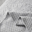 MarCielo 3-Piece 100% Cotton Oversized Bedspread Lightweight Quilt Coverlet Embroidery Farmhouse Bedding Set T0 (Light Grey, Twin (68"x86")) by CozyNest Decor
