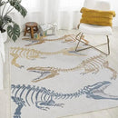 JONATHAN Y Machine-Washable Cream/Multi Indoor Area Rug, 4x6, Kingdarr T-Rex Modern, Casual, Kids & Novelty for Living Room, Dining Room, Bedroom, Kitchen Easy-Cleaning, Non-Shedding (KDW103A-4) by CozyNest Decor