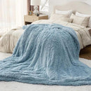 Bedsure GentleSoft Fluffy Light Blue Blankets Queen Size for Bed, Thick Sherpa Faux Fur Fleece Fuzzy Plush Winter Warm Soft Full Queen Blankets, Bedroom Decor Blue Cozy Gifts for Women Men, 90x90 by CozyNest Decor