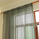 Sutuo Home Olive Green Boho Curtains 84 inches Long for Bedroom Living Room, Crochet Lace Sheer Bohemian Hollow Geometry Knitted Handmade Tassels, Privacy Vintage Farmhouse, 1 Panel 59" W x 84" L by CozyNest Decor
