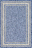 Unique Loom Outdoor Border Collection Area Rug - Soft Border (6' 1" x 9' Rectangle, Blue/ Ivory) by GreenHaven Gardens