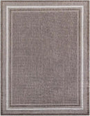 Unique Loom Outdoor Border Collection Area Rug - Soft Border (10' x 13' 1" Rectangle Brown/Ivory) by GreenHaven Gardens