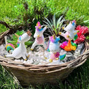 Mood Lab Miniature Unicorn Figurines Set - Funny Mini Statue Kit of 4 pcs - Unicorn Fairy Garden Accessories by GreenHaven Gardens