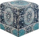 Mark&Day Pouf Ottoman, Kaltenleutgeben Traditional Teal Cube Pouf Foot Rest for Living Room, Bedroom and Boho Home Decor (18"x18"x18") by CozyNest Decor
