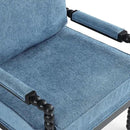DUHOME Linen Fabric Spindle Accent Chair with Wood Frame,Modern Accent Spool Chairs with Padded Spring Seat and Brushed Blue Base for Living Room Bedroom Farmhouse Home Office Belcony by CozyNest Decor