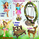 Mood Lab Fairy Garden Kit - Swing Set of 6 pcs Miniature Figurines & Accessories - Hand Painted for Outdoor or House Decor by GreenHaven Gardens