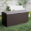 Amazon Basics Outdoor Organization & Storage Deck Box with Lid, 99 Gallon, Brown by CozyNest Decor