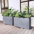 Metal Rectangular Planter Box, Galvanized Steel Tall Planters for Outdoor Plants, 35.5"x 10"x 28" Terrazzo Outdoor Planters for Porch/Patio/Garden by GreenHaven Gardens