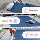nuLOOM 2' x 3' Outdoor Area Rug, Casual Design With Striped Border, Stain Resistant, Highly Durable, For Patio, Balcony, Bedroom, Living Room, Dining Room, Bathroom, Navy by CozyNest Decor