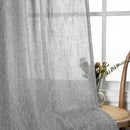 MYSKY HOME Living Room Curtains 2 Panels Boho Semi Sheers Long Drapes Light Filtering for Bedroom Windows, Linen Look Texture Soft Cotton Blend Fabric, 50" Wide x 90" Long, Dark Grey, 2 Panels by CozyNest Decor