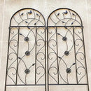 Metal Garden Trellis Rustproof Trellis for Climbing Plants Outdoor Flower Support Bird Deco (Brown-4 Pack, 86.7"x19.7") by GreenHaven Gardens