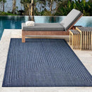 Adiva Rugs Outdoor Indoor Area Rug, Weather Resistant, Easy to Clean, Stain Resistant Floor Mat for Dining Room, Backyard, Deck, Patio (Navy Weiss, 8' x 10') by CozyNest Decor