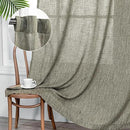 MYSKY HOME 95 Inch Curtains Farmhouse Light Filtering Privacy Curtain Drapes for Patio Door Living Room, Linen Look Texture Fabric Bohemian Draperies Soft Touch, 50x95, Olive Green, 2 Panels by CozyNest Decor