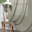 MYSKY HOME 90 Inches Long Living Room Curtains Farmhouse Light Filtering Privacy Curtain Drapes for Patio Door, Linen Look Texture Fabric Bohemian Draperies Soft Touch, 50x90, Olive Green, 2 Panels by CozyNest Decor