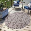 Keen Home Design Terrace Outdoor Round Rug - 5ft Round Washable Indoor/Outdoor Rug for Patio, Kitchen, Balcony, Beach, Garden, Deck and Porch, Size: 5'3" Round by CozyNest Decor