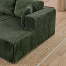 HYJT-H&K Modular Sectional Sofa Cloud Secttional Couch, 132" Comfy U Shaped Couches for Living Room, Deep Seat Memory Foam Fluffy Plush Corduroy Boneless Couch Sectionals with Chaise, Green by CozyNest Decor